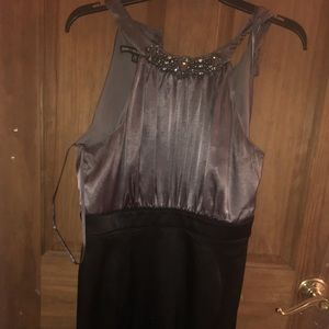Gray and black cocktail dress